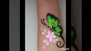 Потоковый аквагрим бабочка
