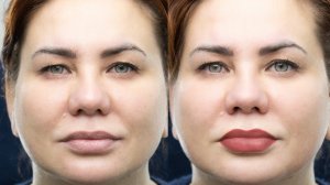 Обновили контур и цвет губ💋 Сделали их сочными и выразительными💄Несмываемый эффект.