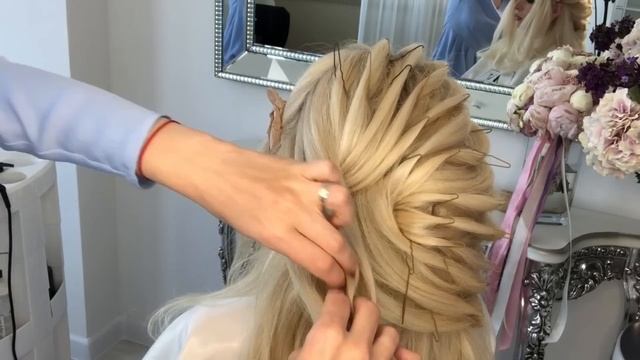 Текстурная коса БЕЗ НАКРУТКИ. Wedding Hairstyle | Анна Комарова