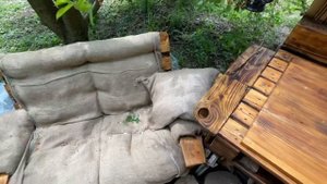 Стильная DIY - lounge зона во дворе, своими руками. Мебель из палет