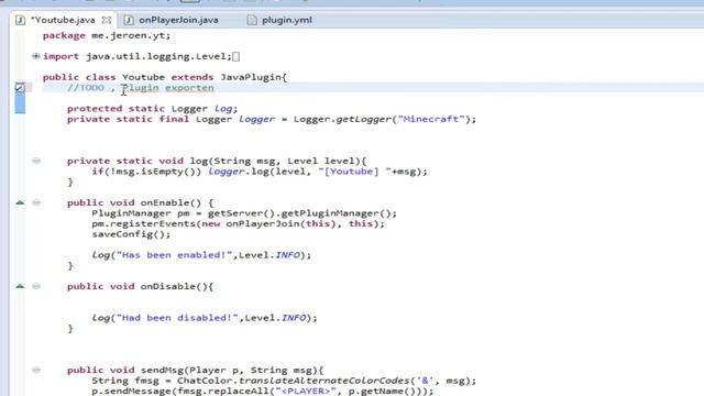Hoe maak je een bukkit plugin #2 (plugin.yml, Logger en Exporten) смотреть онлайн