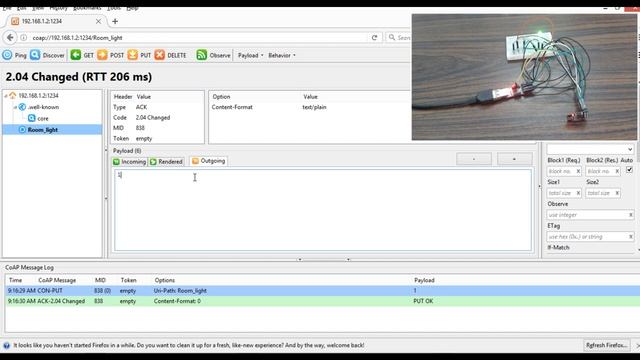 Client controls the Server Light over CoAP protocol смотреть онлайн