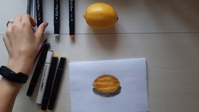 как нарисовать лимон? уроки рисования маркерами для начинающих! #4 смотреть онлайн
