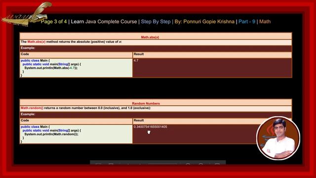 Learn Java Complete Course | Step By Step | Math | By: Ponnuri Gopie Krishna | Part -9 смотреть онлайн