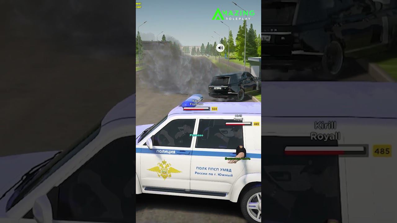 УАЗ ДОГОНЯЕТ РЕНЖ! #полиция #amazingrp #telles #crmp #gta #блекраша  #gtarp #amazingполиция #фсб