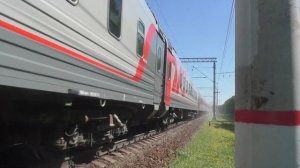 "Запесочил" Электровоз ЭП2К-404 с фирменным поездом Волгоград №1 Москва - Волгоград