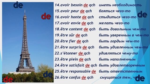 Глаголы с предлогом "de". Учим с примерами