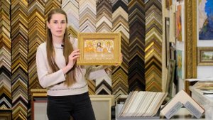 Оформление в багетную раму иконы вышитой бисером, подбор оформления к вышивке