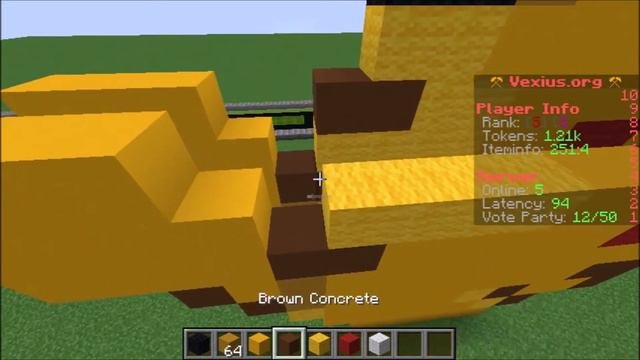 Minecraft Pikachu Pixel Art Tutorial