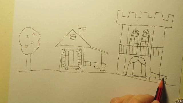 Рисуем домик. Занятие по предмету окружающий мир - дома людей. смотреть онлайн