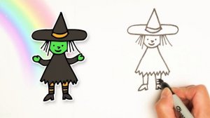 How to Draw a WITCH for Halloween!