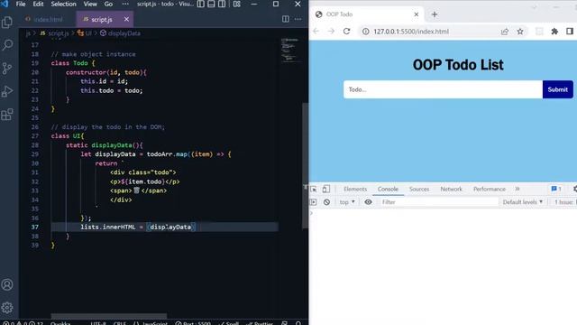 Todo list project using Object-Oriented Programming (OOP) in JavaScript for beginners 2022