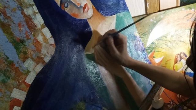Пишу Новую Картину Поверх Старой / Техника Акриловой Живописи / Acrylic Painting Technique