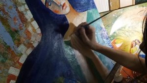 Пишу Новую Картину Поверх Старой / Техника Акриловой Живописи / Acrylic Painting Technique