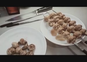 Шашлык из шампиньонов! Очень быстро! На кухне!