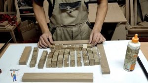 Торцевая разделочная доска из обрезков, отходов дуба.