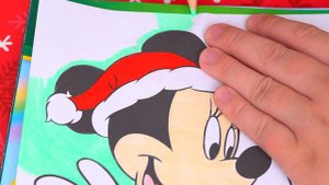 Coloring Minnie Santa Christmas Coloring Book Page Prismacolor Colored Pencil | KiMMi THE CLOWN