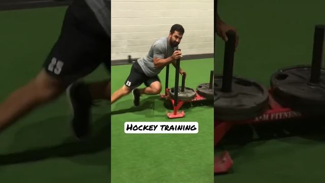 Hockey off ice: Cross over sled push