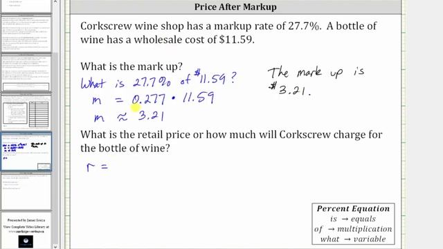 Percent Equation: Find Mark Up and Retail Price смотреть онлайн