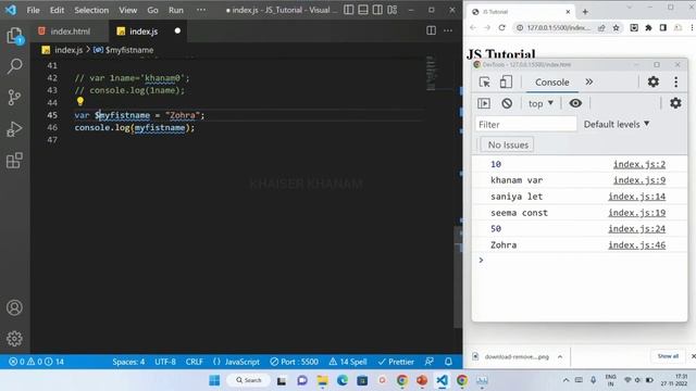 Variables in JavaScript || JavaScript tutorial for Beginners || Tutorial - 9