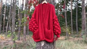 Кардиган крупной вязки. Кардиган малинки. Alpine alpaca/ Chunky knit cardigan