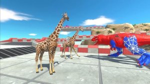 2x SPIDERMAN T-REX DEATH CLIMB - Animal Revolt Battle Simulator ARBS