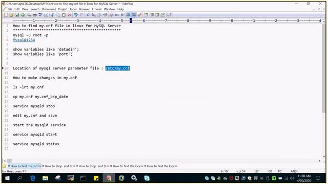 MySQL : How to find the location of my.cnf configuration file of mysql on Linux смотреть онлайн