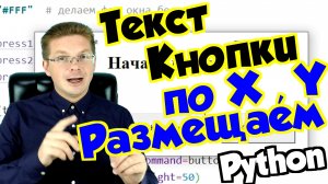 Как размещать текст и кнопки по координатам Python tkinter