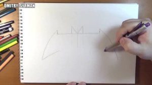 How to draw Batman Logo, Как нарисовать знак Бэтмена