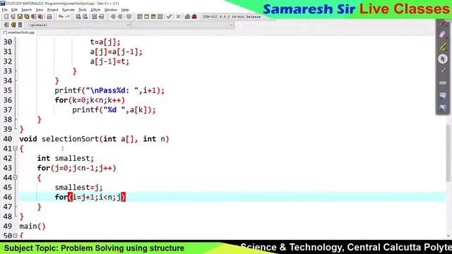 Selection Sort, Algorithm, Program & Time Complexity | Data Structure | Bengali