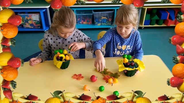 Мастер-Класс по изготовлению Букетов из Фруктов Детская осенняя поделка в детском саду своими рукам смотреть онлайн