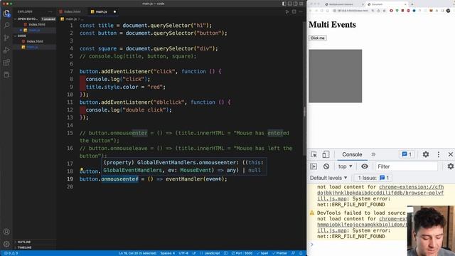 How to add multiple event listeners to elements in JS смотреть онлайн