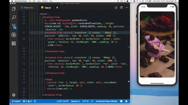 #2 Tinder UI Clone Swipe Deck Animation Tutorial | React Native | Pan Responder смотреть онлайн