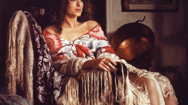 Портрет девушки с шалью Живопись Холст, масло Художник Геннадий Улыбин смотреть онлайн