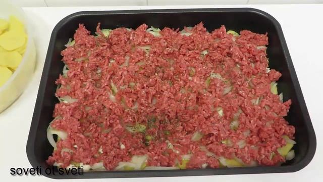 КАРТОШКА с МЯСНЫМ ФАРШЕМ. Картошка по Французски Быстро и Вкусно! смотреть онлайн