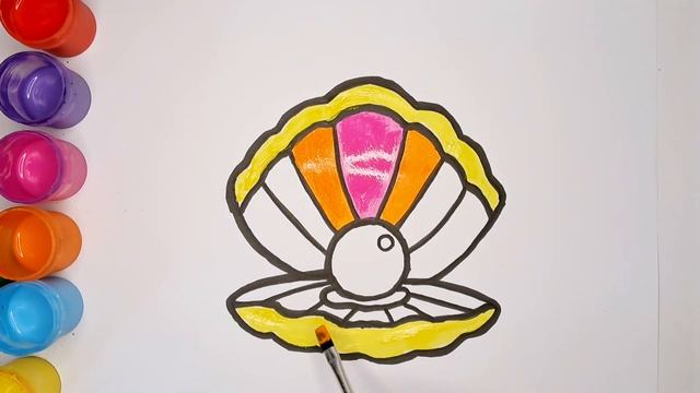 Seashell with pearl Drawing,Painting and Coloring for Kids, Toddlers  Easy Drawing смотреть онлайн