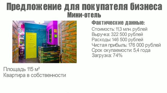 ПРОДАЖА БИЗНЕСА  Продажа мини отеля  Купить бизнес