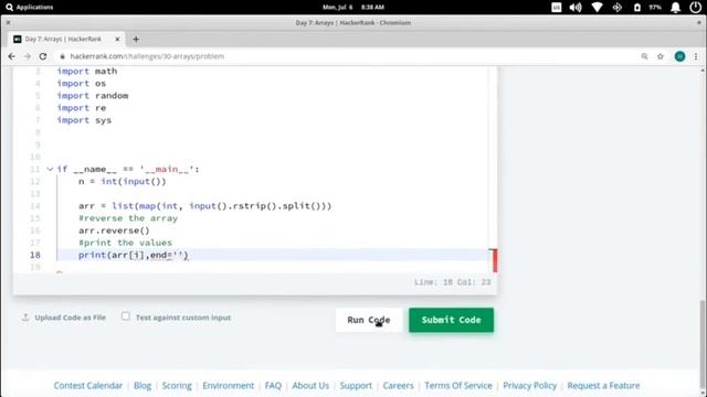 hacker rank day 7 solution with python || arrays in python ||30 days of code || hyena academy смотреть онлайн