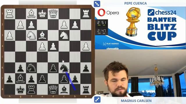 ТУТ Я НЕМНОЖКО ПОДНАГАДИЛ Магнус Карлсен на русском играет Бантер Блиц на chess24RUS Шахматы Блиц