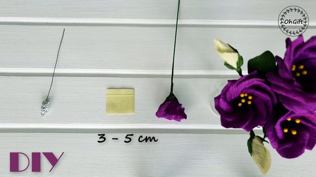 How To Make Lisianthus Paper Flowers From Crepe Paper - Craft Tutorial - DIY Oh Gift смотреть онлайн