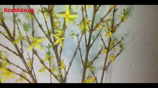 ФОРЗИЦИЯ И ВЕРБА из пайеток и бисера Анонс от Koshka2015 - цветы из бисера, бисероплетение Beaded смотреть онлайн