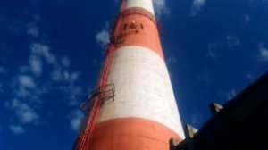 Орск. ТЭЦ1.Подъем на дымовую трубу.