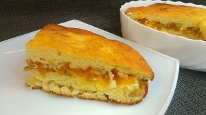 Запеканка творожная с орехами, курагой без манки