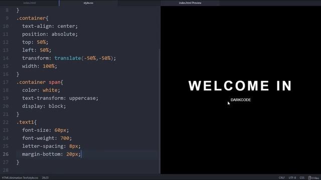 Простая анимация текста с помощью HTML & CSS смотреть онлайн
