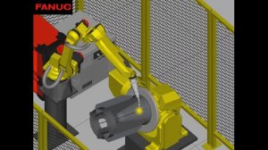 Симуляция сварки промышленным роботом Fanuc стабилизаторов авиационных бомб, вариант 1