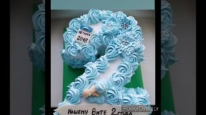 Торт на два года мальчику. Торт двойка. Торт цифра.