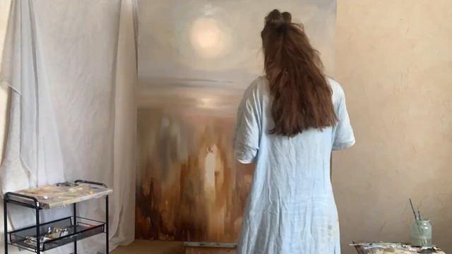 Написание картины "Солнце над Чусовой". Анастасия Попова, 2021 г. смотреть онлайн