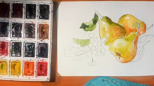 Как рисовать натюрморт. Урок рисования. АКВАРЕЛЬ. смотреть онлайн