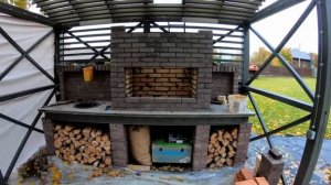 Барбекю комплекс (мангал) из кирпича своими руками. Наблюдаем за печником. Мангал с крышей