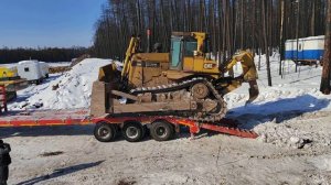 CAT D9R погрузка на трал. Работа на трале.
